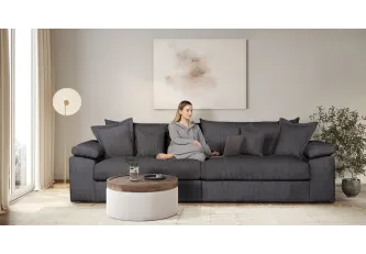 Big-Sofa, Mega-Sofa XXL in Cord, Breite 303 cm, mit Federkern & 4 Zierkissen 2