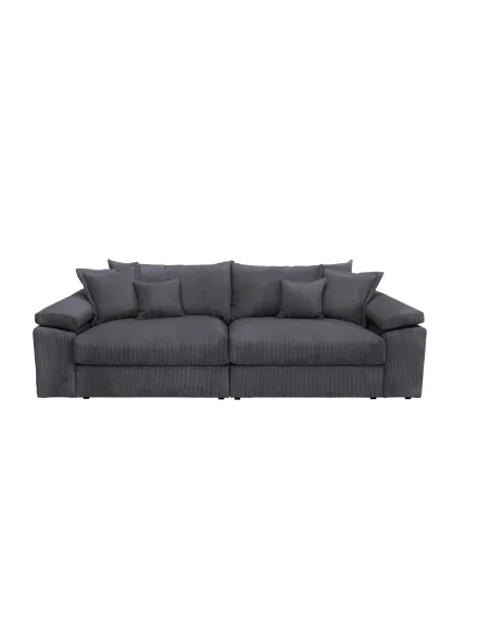 Big-Sofa, Mega-Sofa XL in Cord, Breite 246 cm, mit Federkern & 4 Zierkissen