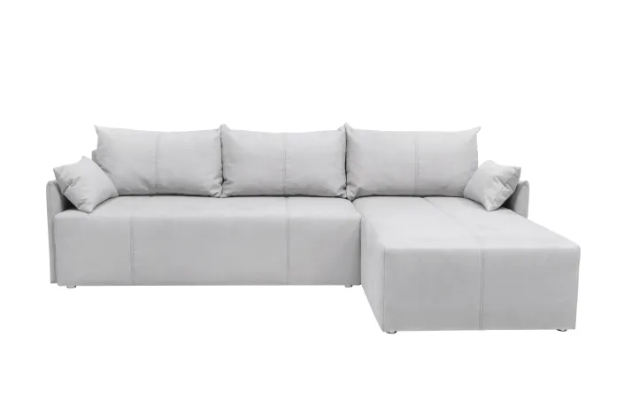 Ecksofa L-Form, Breite 263 cm, mit Bettfunktion, Bettkasten & 2 Zierkissen