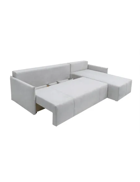 Ecksofa L-Form, Breite 263 cm, mit Bettfunktion, Bettkasten & 2 Zierkissen