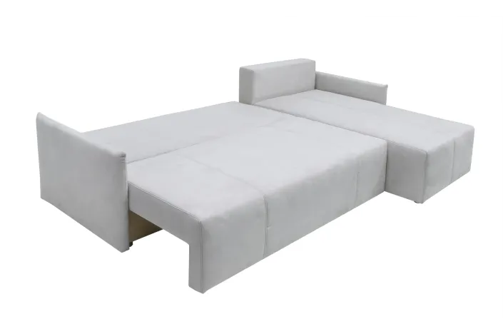 Ecksofa L-Form, Breite 263 cm, mit Bettfunktion, Bettkasten & 2 Zierkissen