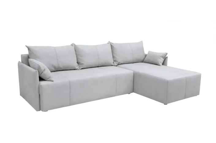 Ecksofa L-Form, Breite 263 cm, mit Bettfunktion, Bettkasten & 2 Zierkissen