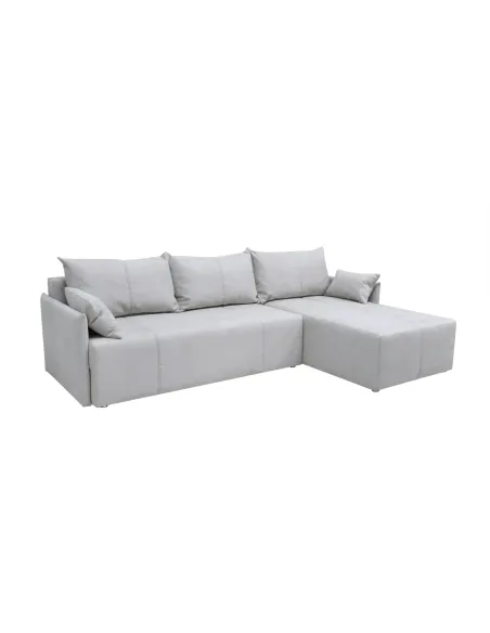 Ecksofa L-Form, Breite 263 cm, mit Bettfunktion, Bettkasten & 2 Zierkissen