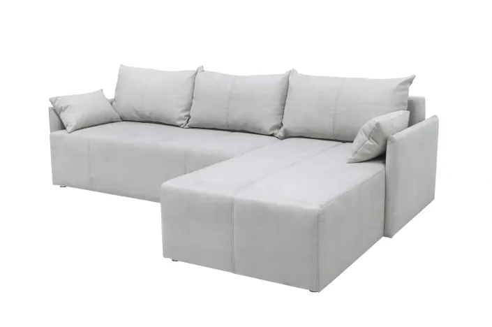 Ecksofa L-Form, Breite 263 cm, mit Bettfunktion, Bettkasten & 2 Zierkissen