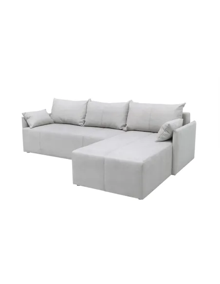 Ecksofa L-Form, Breite 263 cm, mit Bettfunktion, Bettkasten & 2 Zierkissen