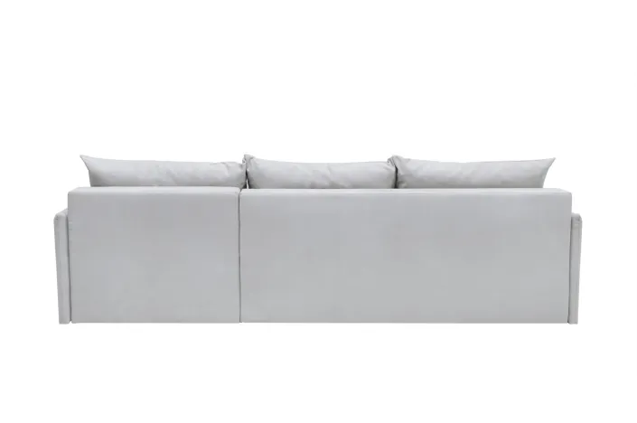 Ecksofa L-Form, Breite 263 cm, mit Bettfunktion, Bettkasten & 2 Zierkissen