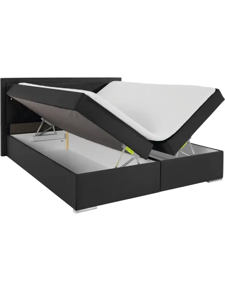 Boxbett 180 x 200 cm mit hochwertiger 7-Zonen-Taschenfederkernmatratze, inklusive praktischem Bettkasten