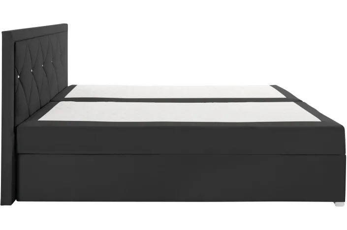 Boxbett 180 x 200 cm mit hochwertiger 7-Zonen-Taschenfederkernmatratze, inklusive praktischem Bettkasten