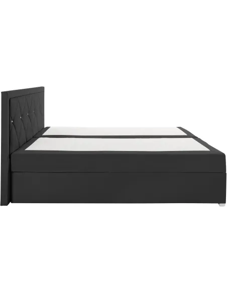 Boxbett 180 x 200 cm mit hochwertiger 7-Zonen-Taschenfederkernmatratze, inklusive praktischem Bettkasten