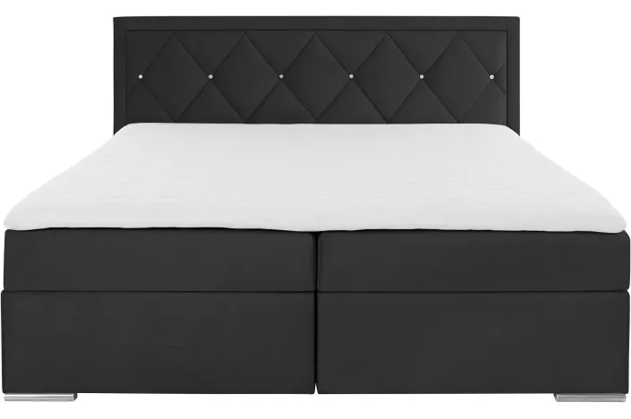 Boxbett 180 x 200 cm mit hochwertiger 7-Zonen-Taschenfederkernmatratze, inklusive praktischem Bettkasten