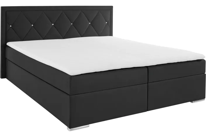Boxbett 180 x 200 cm mit hochwertiger 7-Zonen-Taschenfederkernmatratze, inklusive praktischem Bettkasten