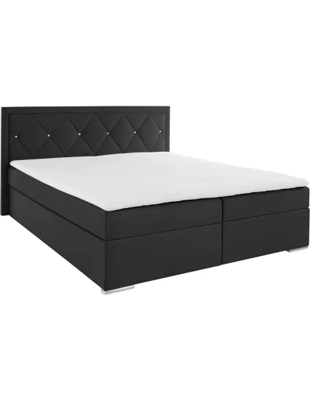 Boxbett 180 x 200 cm mit hochwertiger 7-Zonen-Taschenfederkernmatratze, inklusive praktischem Bettkasten