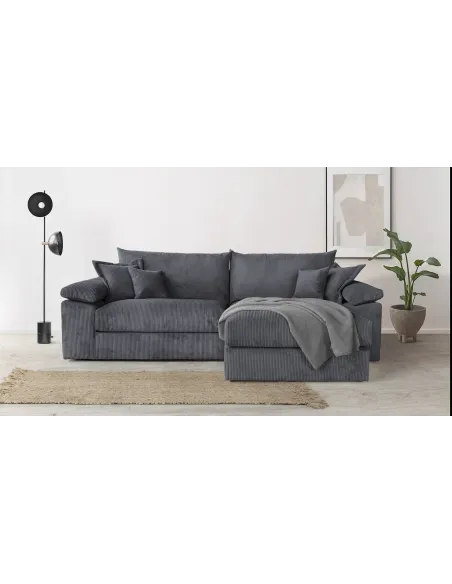 Big-Sofa, Mega-Ecksofa in Cord, XXL L-Form, Breite 303 cm, mit Federkern & 4 Zierkissen