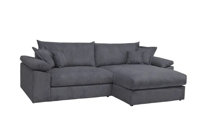 Big-Sofa, Mega-Ecksofa in Cord, XXL L-Form, Breite 303 cm, mit Federkern & 4 Zierkissen
