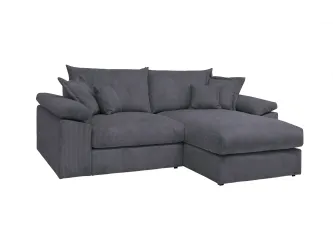 Big-Sofa, Mega-Ecksofa in Cord, XL L-Form, Breite 246 cm, mit Federkern & 4 Zierkissen 2