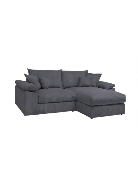 Big-Sofa, Mega-Ecksofa in Cord, XL L-Form, Breite 246 cm, mit Federkern & 4 Zierkissen