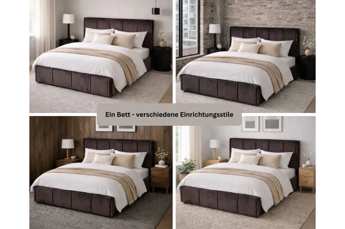 FLORI - Rahmenbett, 180 x 200cm, mit Lattenrost, ohne Matratze